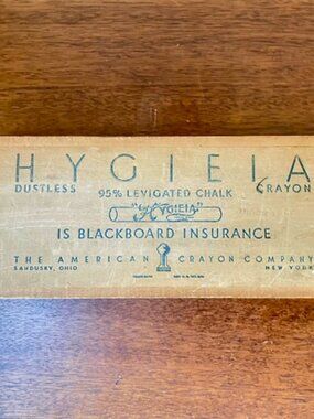 Vintage Dustless Chalk Box Hugieia The American Crayon Company